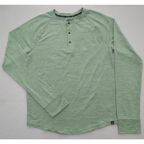 GAIAM Light Green Long Sleeve Athletic 1/4 Snap Pullover Running Men Size M EUC - Picture 1 of 6